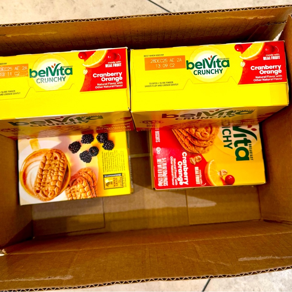 NIB belVita Breakfast Bars Biscuits, Cranberry Orange 4 boxes sealed